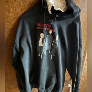 Tokyo Revengers Black Anime Graphic Print Hoodie Size L Crunchyroll Official